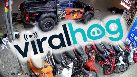 Distracted Driver Collides With Parked Pickup || ViralHog