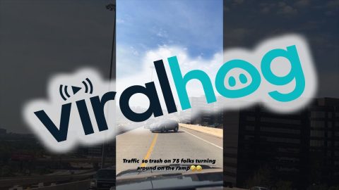 Drivers Turn Around On Congested On-Ramp || ViralHog