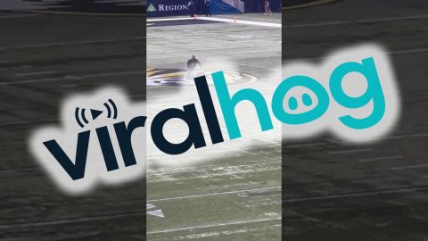 Man Pulls A Muscle Racing The Helmet Cart || ViralHog