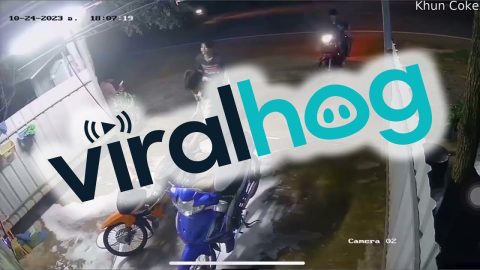 Passing Car Clips Motor Scooter Mirror || ViralHog