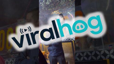 Handheld Smoke Machine Sends Woman Flying || ViralHog