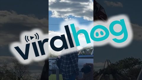 Wind Sends Ride Operator Skyward || ViralHog