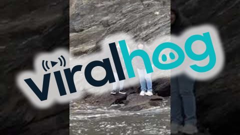 Tides Trap Women on Rock || ViralHog