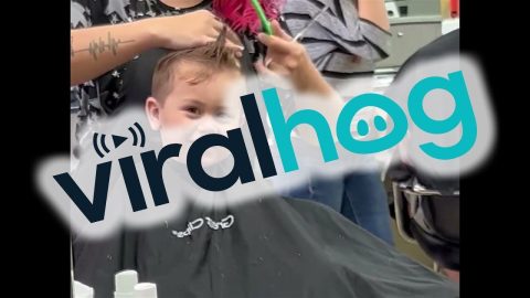 Son Practices His Best Blue Steel During Haircut || ViralHog
