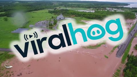 Floodwaters Washout Wisconsin Highway || ViralHog