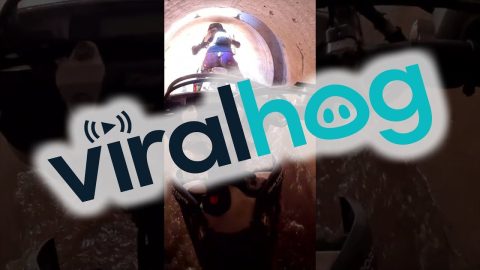 Dirt Bike Riders Cut Through Tunnel || ViralHog