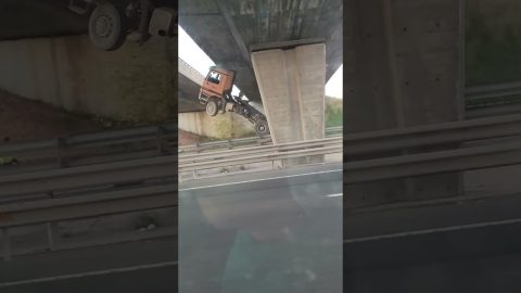 Truck Gets Stuck Under Overpass || ViralHog