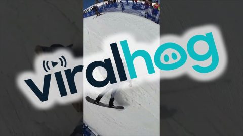 Snowboarder Wipes Out and Belly Flops Into Water || ViralHog