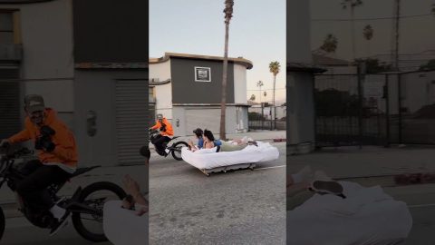 Riding a Mattress Down Sunset Boulevard || ViralHog