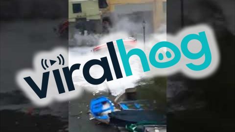 Huge Waves During Storm in Italy || ViralHog
