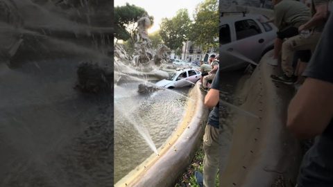 Woman Drives Her Car Into a Fountain || ViralHog