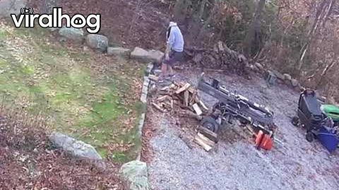 When the Wood Splitter Fights Back || ViralHog