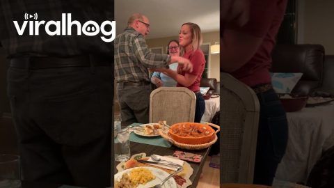 Parents React to Daughter's Pregnancy Announcement on Thanksgiving || ViralHog
