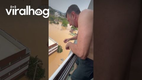Cracking A Cold One With The Downstairs Neighbors || ViralHog