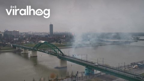 Fireworks Under Old Sava Bridge || ViralHog