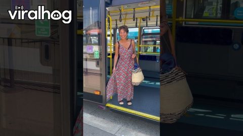 Bus Doesn't Want To Let Her Go || ViralHog