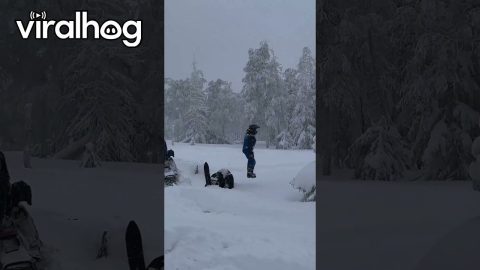 When The Snow Is Too Deep For A Snowmobile || ViralHog
