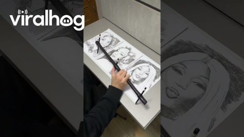 Three Simultaneous One-Handed Drawings || ViralHog