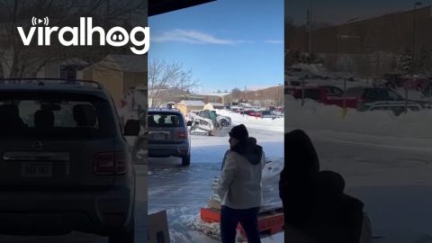 Man Rams Skid Loader Into Police Cruiser || ViralHog