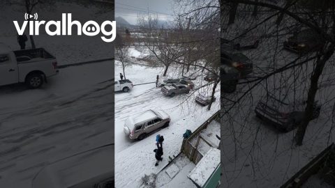 Truck Slides On Vancouver Snow || ViralHog