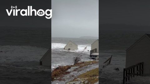 Historic Fishing Shacks Washed Away Record-Setting Water Levels || ViralHog