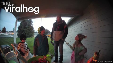 Trick-or-Treating Dad Is Not Having It || ViralHog