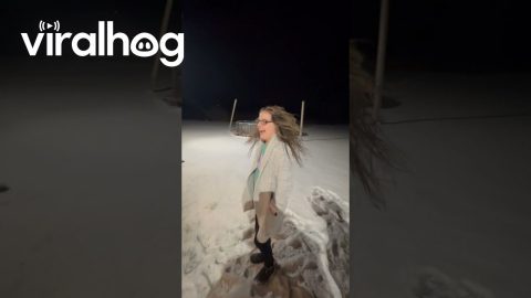 Family Tries Wet Hair Challenge in Frigid Temperatures || ViralHog