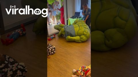 Superhero Faceplants at Party || ViralHog