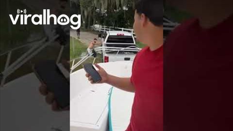 Truck Follows Boat Into Water || ViralHog