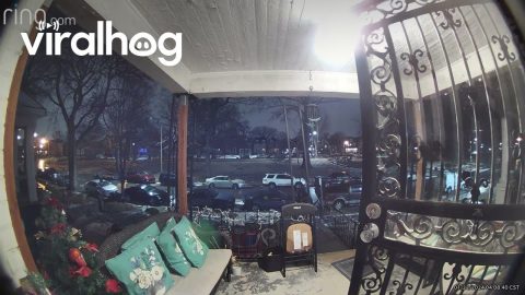 Man Takes Hard Fall on Icy Front Steps || ViralHog
