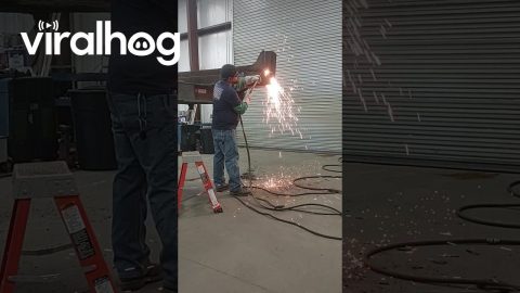 Welder Gets Metallic Uppercut || ViralHog