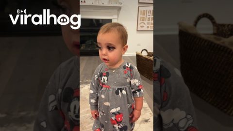 Niece Looks Cute with Fake Eyelashes || ViralHog