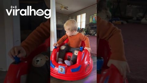 One-Year-Old Nods Off While Driving Toy Car || ViralHog