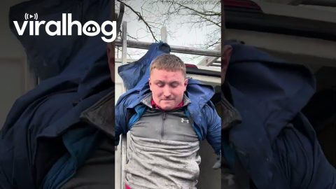 Roofer Rips Jacket On Van || ViralHog