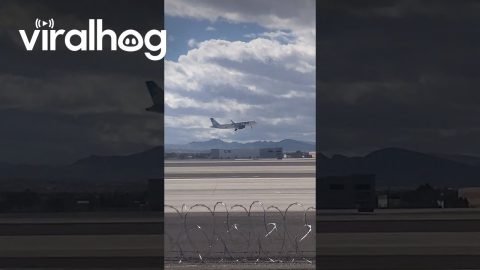 Strong Winds Destabilize Plane Landing || ViralHog