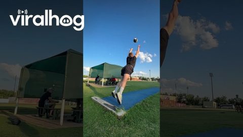 Javelin Thrower Launches Medicine Ball || ViralHog
