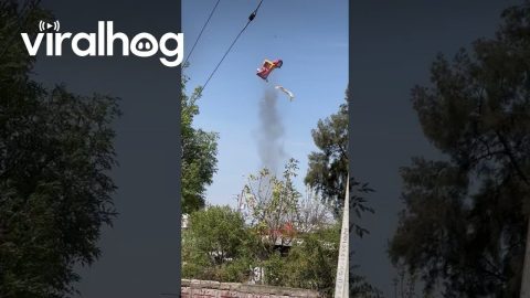 Wind Picks Up Inflatable || ViralHog