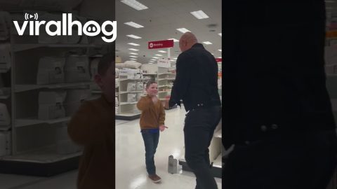 Boy Plays Rock Paper Scissors With Dwayne Johnson || ViralHog