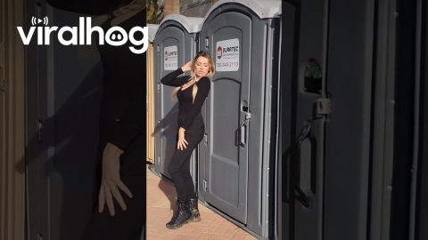 Posing Outside the Porta-Potty || ViralHog