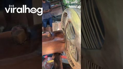 Electric Fan Made Out of Wood || ViralHog