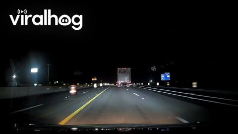 FedEx Truck Crashes Into Concrete Barrier || ViralHog