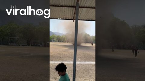 Powerful Dust Devil Interrupts Soccer Match || ViralHog