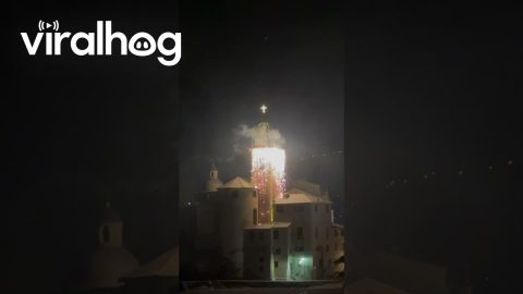 Lighting Up a Church in Italy || ViralHog