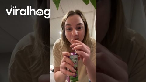 Woman Learns Firsthand About Juice Fermentation || ViralHog