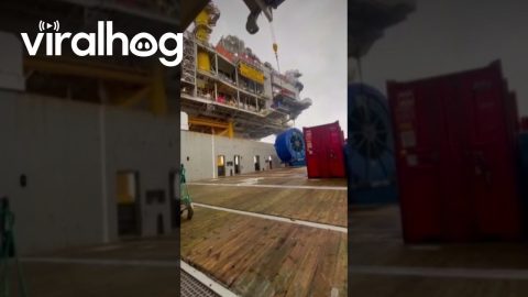 Shifting Sea Moves Ship Cargo || ViralHog