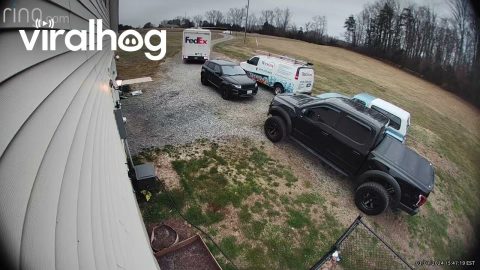 FedEx Driver Backs Into Parked Vehicle || ViralHog