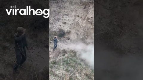 Collapsing Ledge Almost Buries Friend In Dirt || ViralHog
