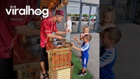 Ice Cream Vendor Plays Game With Young Customer || ViralHog