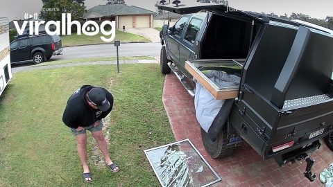 Glass Breaks When Unloading Window || ViralHog