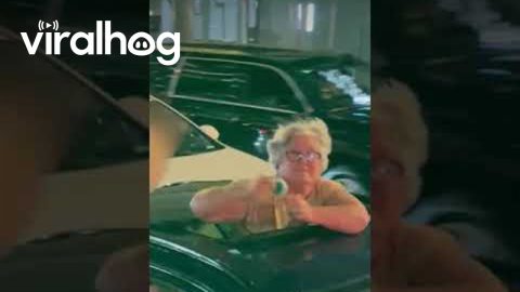 Party Bus Cheers On Elderly Woman || ViralHog